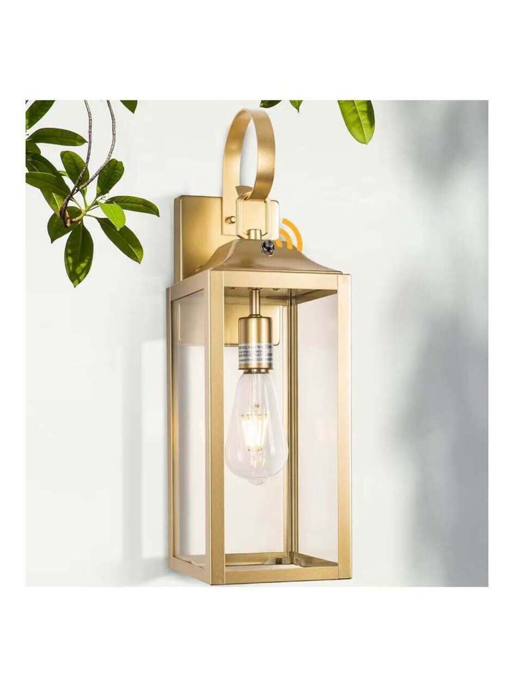 19" Gold Outdoor Wall Light, Dusk-to-Dawn - Brand New in Box